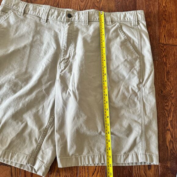 Carhartt Mens 44 Relaxed Fit Flat Front Rugged Flex Canvas Work Short Tan - Picture 10 of 12